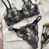 Luxury Sheer Embroidery Bra & Panty Set